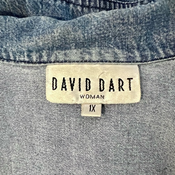 Vintage David Dart Denim Button Down Shirt - Picture 2 of 4
